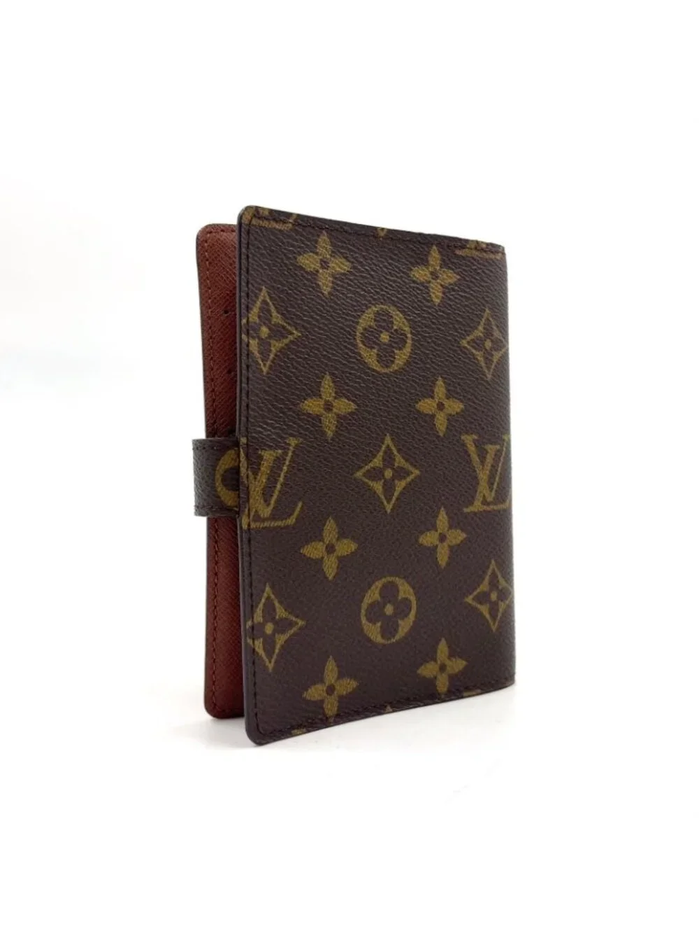 Louis Vuitton Agenda PM Monogram Leather Brown Pocket Bookcover Gold